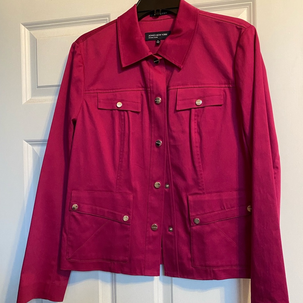 Jones New York Pink Jean Jacket Casual Style